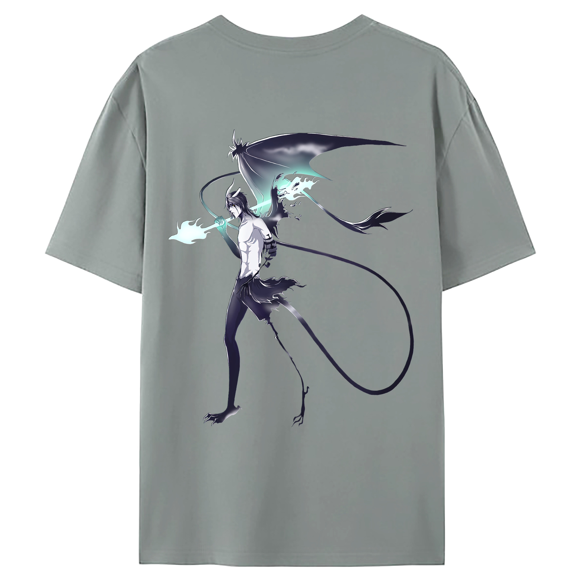 （画像用） ブリーチ ウルキオラ·シファー BLEACH Ulquiorra cifer 綿100％ メンズ半袖Tシャツ（バックプリント） 通気性